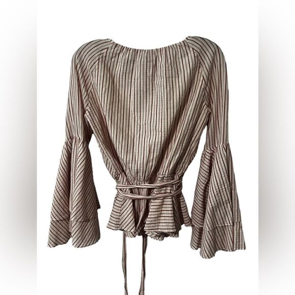 Rebecca Minkoff Red Multi Melly Wrap Top XS - Picture 5 of 6